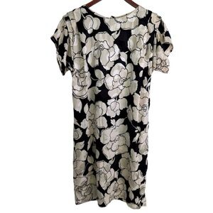 Vintage Jack Mulqueen New York Floral 100% Silk Dress Size 8